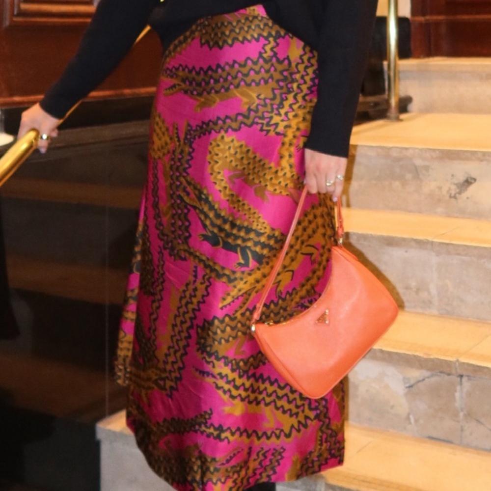 Farm Rio Hot Pink Croco Mini Skirt in Large